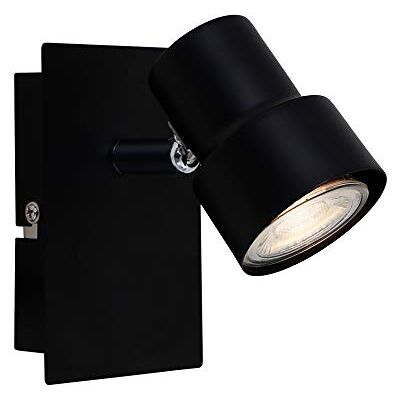 Briloner Leuchten Foco de pared LED, luz de foco, 1 foco, reflectror giratorio y orientable, 1x GU10, 5 W, 460 lumen, 3000 Kelvin, negro Briloner Leuchten Foco de pared LED, luz de foco, 1 foco, reflectror giratorio y orientable, 1x GU10, 5 W, 460 lumen, 3000 Kelvin, negro