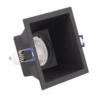 Xanlite Foco LED – Bombilla GU10 incluida – Empotrable – Clase energética A+ – Temperatura de luz 2700 K – 50 W – Cuadrado Profundo – Blanco IP20, Negro Xanlite Foco LED – Bombilla GU10 incluida – Empotrable – Clase energética A+ – Temperatura de luz 2700 K – 50 W – Cuadrado Profundo – Blanco IP20, Negro