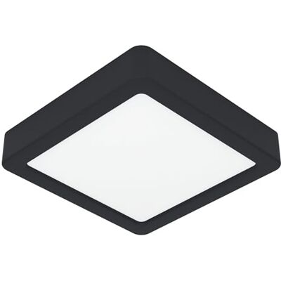 Eglo Fueva 6 Lámpara de techo LED cuadrada, de superficie, de plástico, en blanco y negro, color luz blanco cálido o blanco frío, 15 x 15 cm Eglo Fueva 6 Lámpara de techo LED cuadrada, de superficie, de plástico, en blanco y negro, color luz blanco cálido o blanco frío, 15 x 15 cm