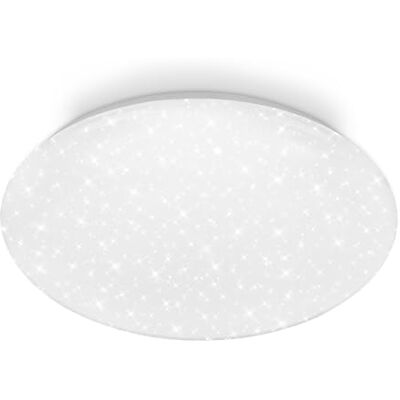 Briloner Lampara techo LED con efecto cielo estrellado, regulable, muy luminosa, luz blanco neutro, plafon LED, lamparas de salón, lampara dormitorio, 38 x 7 cm, Blanco Briloner Lampara techo LED con efecto cielo estrellado, regulable, muy luminosa, luz blanco neutro, plafon LED, lamparas de salón, lampara dormitorio, 38 x 7 cm, Blanco