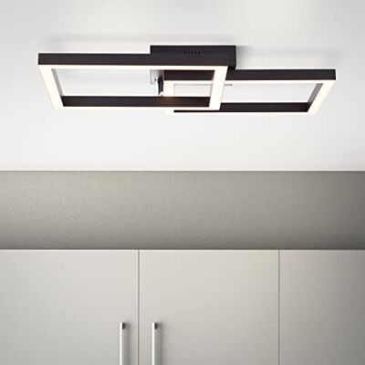 Brilliant Lámpara de techo LED de 2 focos, regulable en 3 niveles mediante interruptor de pared, máx. 33 W con luz blanca cálida de metal/plástico, en negro, 50 m de ancho Brilliant Lámpara de techo LED de 2 focos, regulable en 3 niveles mediante interruptor de pared, máx. 33 W con luz blanca cálida de metal/plástico, en negro, 50 m de ancho