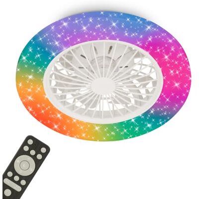 B.K.LICHT - Ventilador de Techo - Blanco - Ø48,5 x 14 cm B.K.LICHT - Ventilador de Techo - Blanco - Ø48,5 x 14 cm