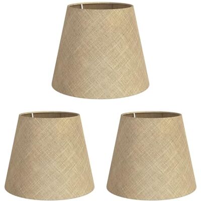 ledscom.de 3 pantallas de lámpara, lino, yute, cáñamo, tejido, tela, beige natural, 200 mm de diámetro ledscom.de 3 pantallas de lámpara, lino, yute, cáñamo, tejido, tela, beige natural, 200 mm de diámetro