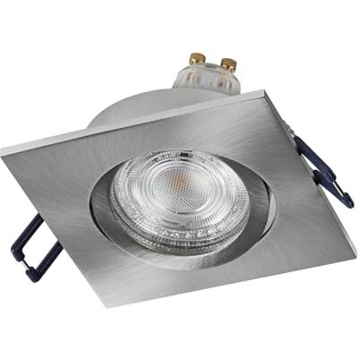 OSRAM Foco empotrable LED Spot Set cuadrado flexible níquel satinado, 4,5 W 2700 K blanco cálido, aluminio, montaje con clic, juego de 3 OSRAM Foco empotrable LED Spot Set cuadrado flexible níquel satinado, 4,5 W 2700 K blanco cálido, aluminio, montaje con clic, juego de 3