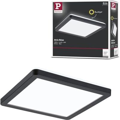 Paulmann Panel LED Atria Shine 190x190mm angular incl. 1x11,2 W luz diurna blanco negro panel de techo de plástico 4000 K Paulmann Panel LED Atria Shine 190x190mm angular incl. 1x11,2 W luz diurna blanco negro panel de techo de plástico 4000 K