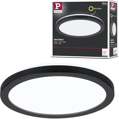 Paulmann Panel LED Atria Shine 190mm redondo incl. 1x11,2 W luz diurna blanco negro panel de techo de plástico 4000 K Paulmann Panel LED Atria Shine 190mm redondo incl. 1x11,2 W luz diurna blanco negro panel de techo de plástico 4000 K