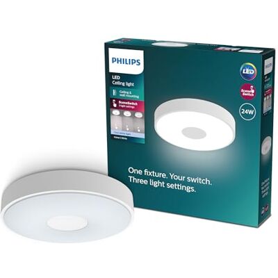 Philips Coiner Plafond Techo con SceneSwitch, redondo, 24W, 2800Lm, 4000K, blanco, IP20 Philips Coiner Plafond Techo con SceneSwitch, redondo, 24W, 2800Lm, 4000K, blanco, IP20