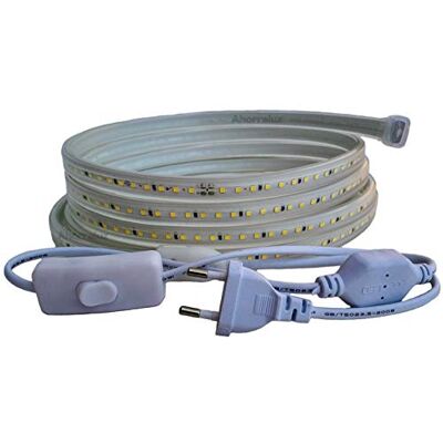 Ahorraluz Tira Led de 220v 2835 120 Led/m ALTA LUMINOSIDAD, con INTERRUPTOR. IMPERMEABLE Blanco Frío/Neutro/Cálido Waterproof IP67 strip (Blanco Neutro, 14,5M) Ahorraluz Tira Led de 220v 2835 120 Led/m ALTA LUMINOSIDAD, con INTERRUPTOR. IMPERMEABLE Blanco Frío/Neutro/Cálido Waterproof IP67 strip (Blanco Neutro, 14,5M)