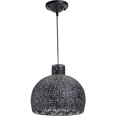 LUSSIOL Athena Lámpara colgante de metal, 40 W, negro, diámetro 28 x 28 cm LUSSIOL Athena Lámpara colgante de metal, 40 W, negro, diámetro 28 x 28 cm