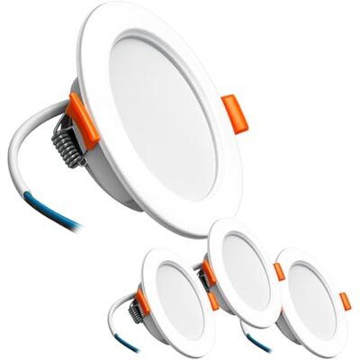 LED ATOMANT 4x Downlight LED Empotrable Corte 75-90mm 4W Color Luz Fria Diametro 95mm, Color Blanco Frio 6500K, 200 Lumenes, Conexion directa a 220V LED ATOMANT 4x Downlight LED Empotrable Corte 75-90mm 4W Color Luz Fria Diametro 95mm, Color Blanco Frio 6500K, 200 Lumenes, Conexion directa a 220V