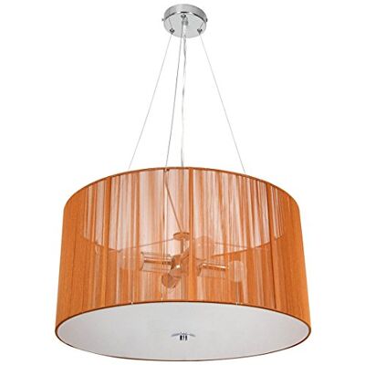 BAKAJI Lámpara de techo, estilo retro de tela y cristal con estructura de hierro, 4 luces, clase energética A++, 50 x 80 cm, multicolor BAKAJI Lámpara de techo, estilo retro de tela y cristal con estructura de hierro, 4 luces, clase energética A++, 50 x 80 cm, multicolor
