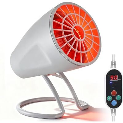 GBKDQQ Lámpara infrarroja 150W con temporizador y temperatura ajustable, lámpara infrarroja para el hogar, ángulo ajustable para una fatiga muscular relajante (blanco) GBKDQQ Lámpara infrarroja 150W con temporizador y temperatura ajustable, lámpara infrarroja para el hogar, ángulo ajustable para una fatiga muscular relajante (blanco)