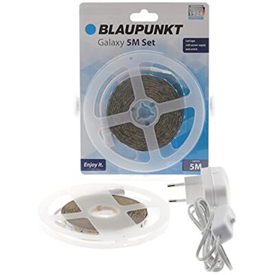 Blaupunkt Tira de LED 5m – Tira de Luz para Momentos Especiales – Blanco Natural 4000K – 720 Lúmenes – 60 LED de/Medidor – Ideal como Iluminación de Salón, Cocina, Habitación, Pasillo – Plug & Play Blaupunkt Tira de LED 5m – Tira de Luz para Momentos Especiales – Blanco Natural 4000K – 720 Lúmenes – 60 LED de/Medidor – Ideal como Iluminación de Salón, Cocina, Habitación, Pasillo – Plug & Play