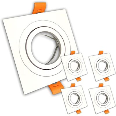 LED ATOMANT 5x Marco Cuadrado Empotrable GU10 Aluminio Blanco Aluminio lacado blanco, Aro Downlight LED ATOMANT 5x Marco Cuadrado Empotrable GU10 Aluminio Blanco Aluminio lacado blanco, Aro Downlight
