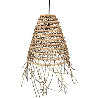 Lumisky -Abat de Fibra de Palma Natural Bohemia para Montura eléctrica E27 (54 cm), Gris, Talla única Lumisky -Abat de Fibra de Palma Natural Bohemia para Montura eléctrica E27 (54 cm), Gris, Talla única