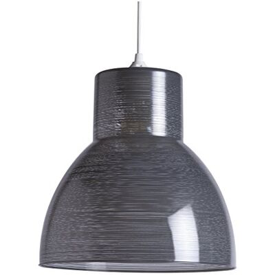 LUSSIOL Lámpara colgante de cristal, 30 x 30 cm, color gris LUSSIOL Lámpara colgante de cristal, 30 x 30 cm, color gris