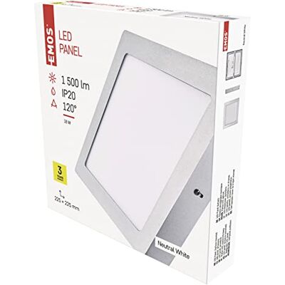 EMOS * zm6242 LED Panel ceili S 18 W NW IP20, aluminio, plata EMOS * zm6242 LED Panel ceili S 18 W NW IP20, aluminio, plata