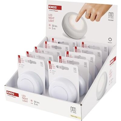 EMOS Luz nocturna LED 10 unidades con almohadillas adhesivas 10 luces de orientación alimentadas por pilas (incluye 3 pilas AAA) Lámpara de impresión para niños y personas mayores para pegar EMOS Luz nocturna LED 10 unidades con almohadillas adhesivas 10 luces de orientación alimentadas por pilas (incluye 3 pilas AAA) Lámpara de impresión para niños y personas mayores para pegar