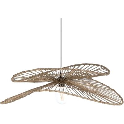 LUSSIOL Luminaria SAPA, Suspensión de Jacinto de agua natural teñida negra, forma aérea, 78 cm de diámetro (natural) LUSSIOL Luminaria SAPA, Suspensión de Jacinto de agua natural teñida negra, forma aérea, 78 cm de diámetro (natural)
