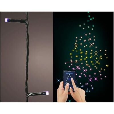 Zarivy Guirnalda LED multicolor de 9,9 m con 50 LEDs, control Bluetooth, ideal para decoraciones festivas y ambientes acogedores. Zarivy Guirnalda LED multicolor de 9,9 m con 50 LEDs, control Bluetooth, ideal para decoraciones festivas y ambientes acogedores.