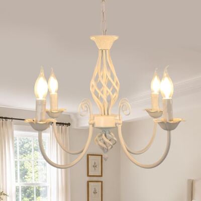 Comely Lampara araña Ajustable Candelabro, Blanco 4 Luces E14 Comely Lampara araña Ajustable Candelabro, Blanco 4 Luces E14