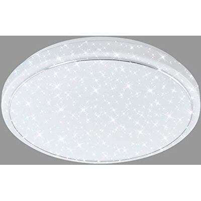 Briloner Leuchten Lámpara de techo LED con diseño estrella, anillo de cromo, control de temperatura de color, 12 W, 1200 lúmenes, 28,5 cm de diámetro, blanco cromado Briloner Leuchten Lámpara de techo LED con diseño estrella, anillo de cromo, control de temperatura de color, 12 W, 1200 lúmenes, 28,5 cm de diámetro, blanco cromado