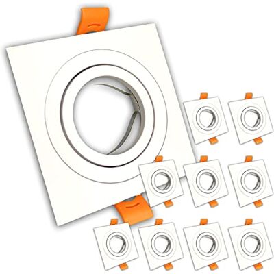LED ATOMANT 10x Marco Cuadrado Empotrable GU10 Aluminio Blanco Aluminio lacado blanco, Aro Downlight LED ATOMANT 10x Marco Cuadrado Empotrable GU10 Aluminio Blanco Aluminio lacado blanco, Aro Downlight