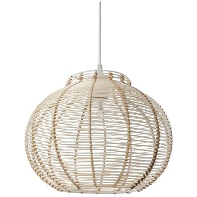 LUSSIOL Luminaria Korba, lámpara colgante de ratán, 60 W, natural, diámetro 30 x altura 23 cm LUSSIOL Luminaria Korba, lámpara colgante de ratán, 60 W, natural, diámetro 30 x altura 23 cm