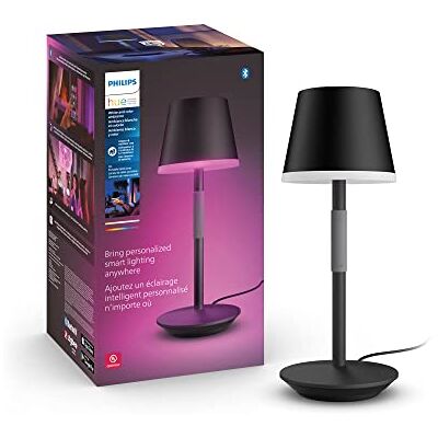 Philips Go Portable Lámpara de mesa inteligente portátil, lámpara de mesa led recargable, Luz Blanca y de Colores, para interior y exterior (IP20/54), Compatible con Alexa y Google Home, negra Philips Go Portable Lámpara de mesa inteligente portátil, lámpara de mesa led recargable, Luz Blanca y de Colores, para interior y exterior (IP20/54), Compatible con Alexa y Google Home, negra