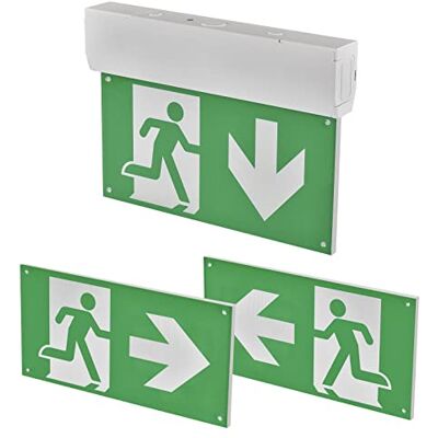 EMOS Luz LED de Emergencia Con Batería Iluminación de Salida Con Botón Manual 3 Unidades Montaje en Pared y Techo Luz Blanca Fría IP20 EMOS Luz LED de Emergencia Con Batería Iluminación de Salida Con Botón Manual 3 Unidades Montaje en Pared y Techo Luz Blanca Fría IP20