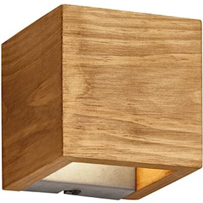 TRIO , Aplique, Brad incl. 1 x LED,SMD,4,3 Watt,3000K,430 Lm. Cuerpo: Madera natural, color de la madera A:11,0cm, A:11,0cm, P:11,0cm OSRAM Inside,Luz de arriba y abajo,Regulable mediante interruptor TRIO , Aplique, Brad incl. 1 x LED,SMD,4,3 Watt,3000K,430 Lm. Cuerpo: Madera natural, color de la madera A:11,0cm, A:11,0cm, P:11,0cm OSRAM Inside,Luz de arriba y abajo,Regulable mediante interruptor