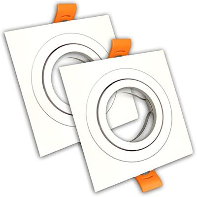 LED ATOMANT 2x Marco Cuadrado Empotrable GU10 Aluminio Blanco Aluminio lacado blanco, Aro Downlight LED ATOMANT 2x Marco Cuadrado Empotrable GU10 Aluminio Blanco Aluminio lacado blanco, Aro Downlight