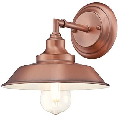 Westinghouse iluminación 63704 Aplique para interiores Iron Hill de un solo brazo, acabado en cobre lavado Westinghouse iluminación 63704 Aplique para interiores Iron Hill de un solo brazo, acabado en cobre lavado