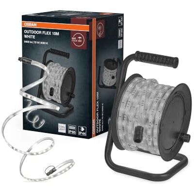 OSRAM Tira LED flexible para exteriores de 10 m IP65 para exteriores Outdoor Flex, Outdoor Lighting (Special), Blanco, 30000 h, Paquete de 1 OSRAM Tira LED flexible para exteriores de 10 m IP65 para exteriores Outdoor Flex, Outdoor Lighting (Special), Blanco, 30000 h, Paquete de 1