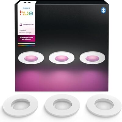 Philips Xamento, Focos empotrables inteligentes (3un), 7W Luz Blanca y de colores, Bluetooth+Zigbee, Compatible con Alexa y Google Home, color blanco Philips Xamento, Focos empotrables inteligentes (3un), 7W Luz Blanca y de colores, Bluetooth+Zigbee, Compatible con Alexa y Google Home, color blanco