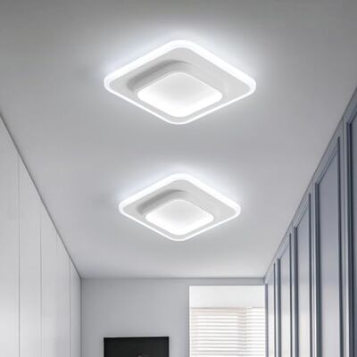 DELIPOP Moderna Lámpara de Techo LED, 24W Plafón LED Techo Blanca Moderno, Forma de Cuadrado Luz de Techo Acrílico 24cm para Pasillo Comedor Balcón, Blanco Frío 6500K DELIPOP Moderna Lámpara de Techo LED, 24W Plafón LED Techo Blanca Moderno, Forma de Cuadrado Luz de Techo Acrílico 24cm para Pasillo Comedor Balcón, Blanco Frío 6500K