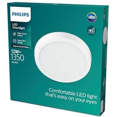 Philips Downlight MAGNEOS, Downlight LED, color blanco, luz blanca fría, 40K 12W Philips Downlight MAGNEOS, Downlight LED, color blanco, luz blanca fría, 40K 12W