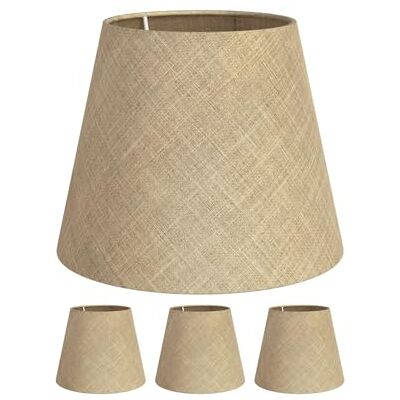 ledscom.de 4 pantallas de lámpara, lino, yute, cáñamo, tejido, tela, beige natural, 200 mm de diámetro ledscom.de 4 pantallas de lámpara, lino, yute, cáñamo, tejido, tela, beige natural, 200 mm de diámetro