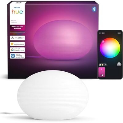 Philips Flourish Lámpara de Mesa Led, Luz Blanca y de Color Ajustable, Brillante 1100 lm, con Bombilla Led A60, Regulable, Luz Ambiente para Iluminación Interior, Compatible con Matter, Zigbee Philips Flourish Lámpara de Mesa Led, Luz Blanca y de Color Ajustable, Brillante 1100 lm, con Bombilla Led A60, Regulable, Luz Ambiente para Iluminación Interior, Compatible con Matter, Zigbee