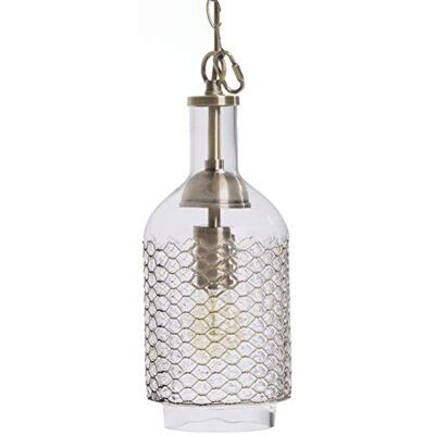 LUSSIOL Lámpara de techo (cristal, 60 W, latón, 15 x 34 cm) LUSSIOL Lámpara de techo (cristal, 60 W, latón, 15 x 34 cm)