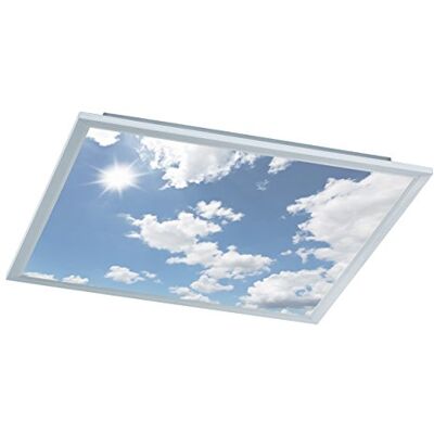 WOFI a – Lámpara LED de techo metal 44 W integrado 600 x 55 x 600 cm, Plata WOFI a – Lámpara LED de techo metal 44 W integrado 600 x 55 x 600 cm, Plata