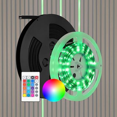 REV LED para paneles acústicos de 3 m, autoadhesivo, RGB y blanco, regulable, cortable a medida, incluye perfil LED, invisible en estado apagado REV LED para paneles acústicos de 3 m, autoadhesivo, RGB y blanco, regulable, cortable a medida, incluye perfil LED, invisible en estado apagado