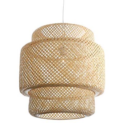 LUSSIOL Luminaria, suspensión Halong diam. 52, bambú natural, 60W LUSSIOL Luminaria, suspensión Halong diam. 52, bambú natural, 60W