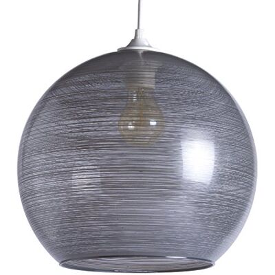 LUSSIOL Luminaire Shadow Wave Lámpara colgante de cristal, 75 W, gris, 30 x 30 cm LUSSIOL Luminaire Shadow Wave Lámpara colgante de cristal, 75 W, gris, 30 x 30 cm