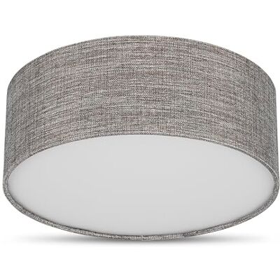 REV Lámpara de techo LED Lampada da soffitto rotonda, 30 cm, con paralume in tessuto in stile vintage ideale per camera da letto e soggiorno, marrone-argento REV Lámpara de techo LED Lampada da soffitto rotonda, 30 cm, con paralume in tessuto in stile vintage ideale per camera da letto e soggiorno, marrone-argento
