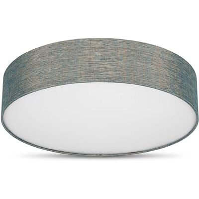 REV Lámpara de techo LED Lampada da soffitto rotonda, 50 cm, con paralume in tessuto in stile vintage ideale per camera da letto e soggiorno, verde-oro REV Lámpara de techo LED Lampada da soffitto rotonda, 50 cm, con paralume in tessuto in stile vintage ideale per camera da letto e soggiorno, verde-oro