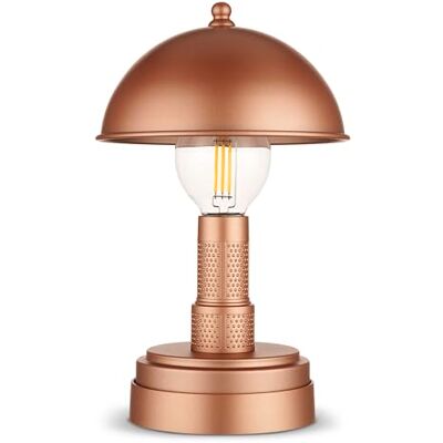 REV Lámpara de mesa LED inalámbrica Classic – Lámpara de mesa con táctil, regulable (10-100%), 65 lm, luz blanca cálida, lámpara de mesa para interior, color cobre REV Lámpara de mesa LED inalámbrica Classic – Lámpara de mesa con táctil, regulable (10-100%), 65 lm, luz blanca cálida, lámpara de mesa para interior, color cobre