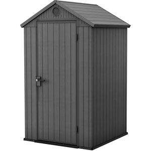 Keter Darwin 4x4 Caseta de jardín, 125.8 x 117 x 205 cm y 1.4 m2, Suelo, Sistema de ventilación, Puerta y Ventana, Resistente al Agua, Color Gris Keter Darwin 4x4 Caseta de jardín, 125.8 x 117 x 205 cm y 1.4 m2, Suelo, Sistema de ventilación, Puerta y Ventana, Resistente al Agua, Color Gris