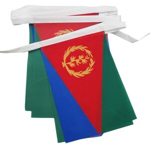 Guirnalda de banderas eritreas - 6M, 20 banderas, poliéster, 21x15cm Guirnalda de banderas eritreas - 6M, 20 banderas, poliéster, 21x15cm