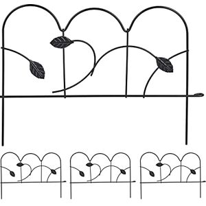 Relaxdays Valla Jardín de Encaje, 4 Paneles Valla, 28,5x39 cm, Valla Metálica Exterior, Verja para Jardín Vintage, Negro Relaxdays Valla Jardín de Encaje, 4 Paneles Valla, 28,5x39 cm, Valla Metálica Exterior, Verja para Jardín Vintage, Negro